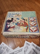 VINTAGE 1960s World of DISNEY Light Up Drawing Desk in BOX TESTED/WORKING