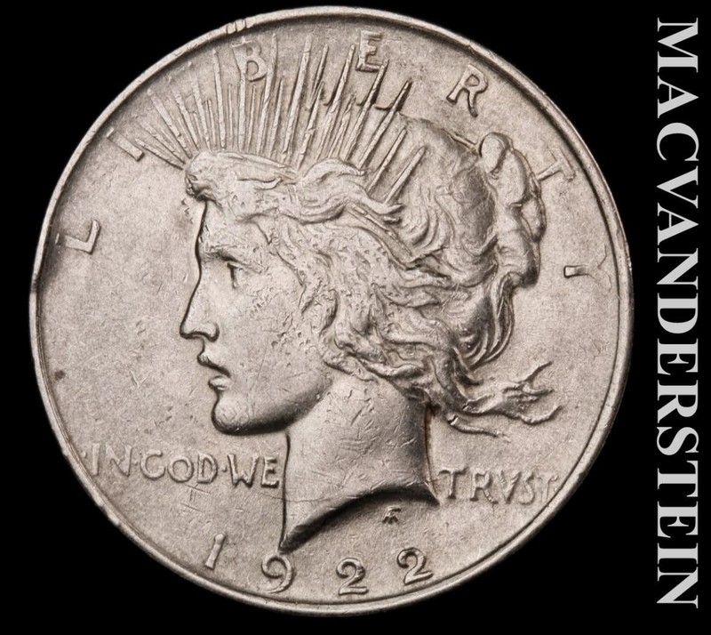 1922 Silver Peace Dollar - Scarce  Extra Fine  Better Date  No Reserve  #L4947