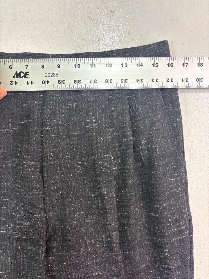 De Colección Años 80 Carbón Slubbed 32x32 Vestido Traje Pantalones EE. UU. Cintura Alta Cónico Plisado Foto 2 de 4