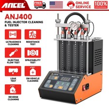 Ancel Anj400 4-cylinder Ultrasonic Car Fuel Injector Cleaner Tester Machine Gdi