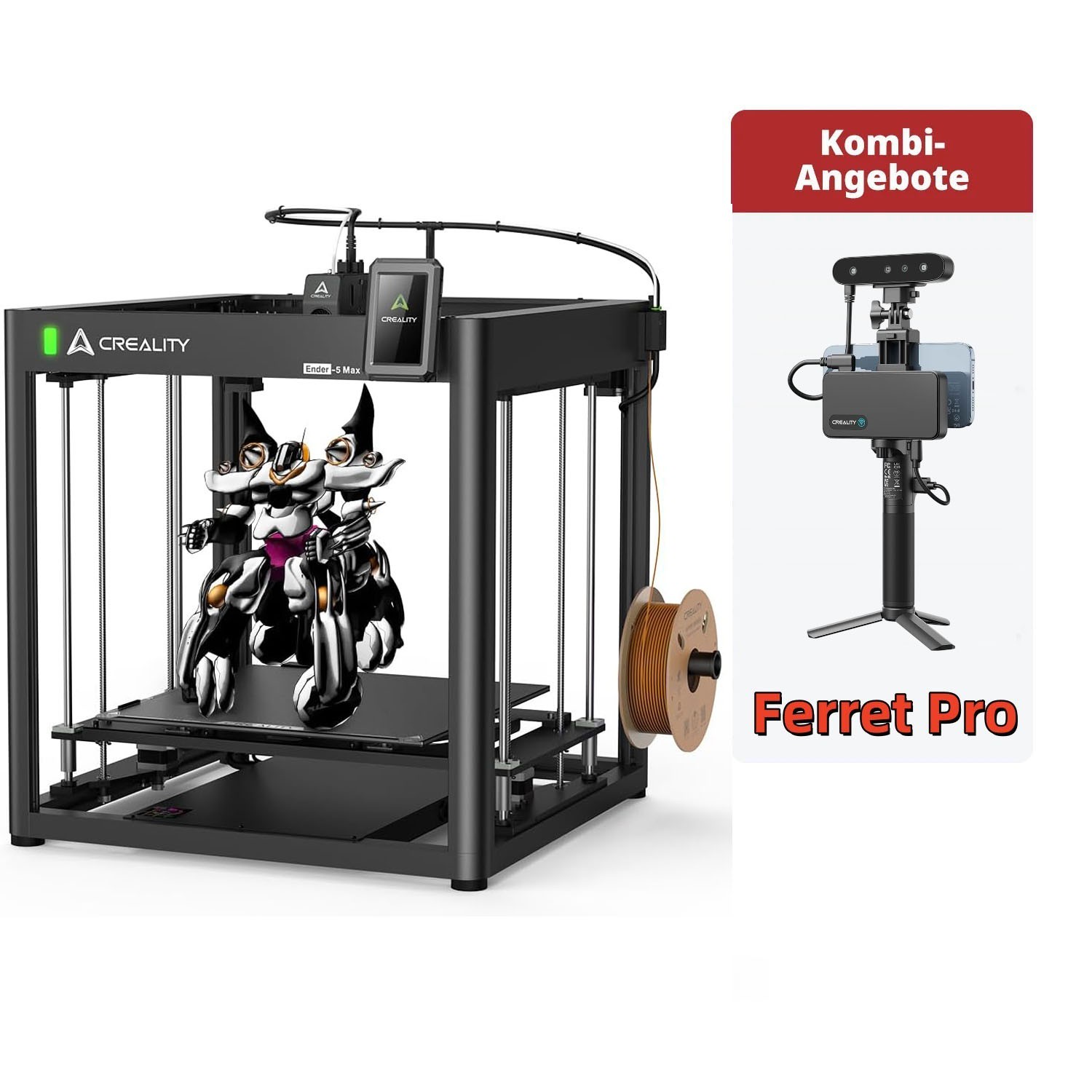 Creality Ender 5 Max 3D-Drucker mit mit CR-Scan Ferret Pro 3D Scanner