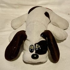 Vintage 1986 Pound Puppies Newborn Puppy Plush White with Black Spots 9"