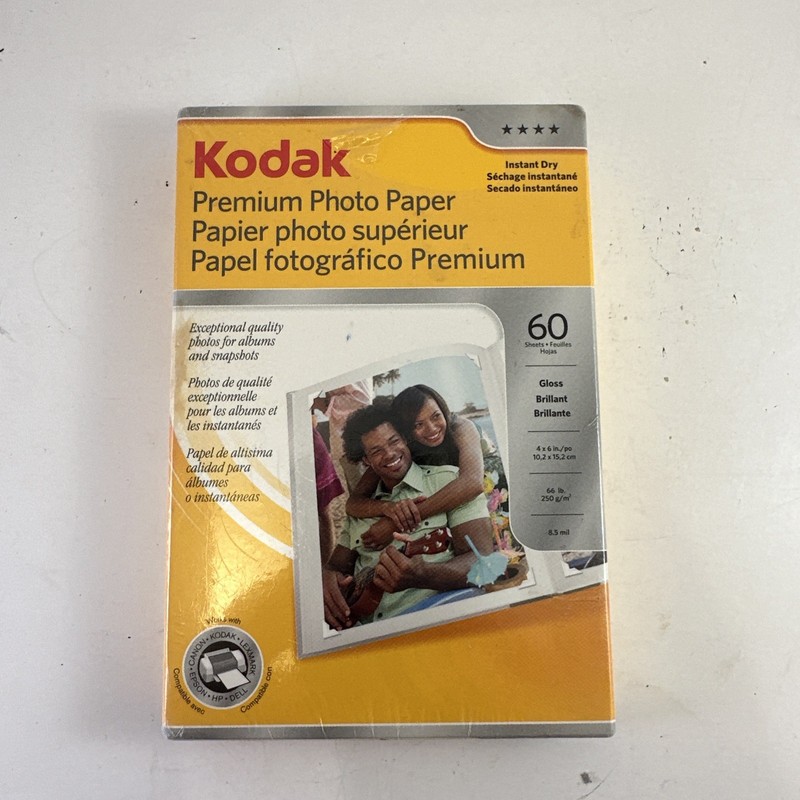 Kodak Picture Paper - Brillant Gloss 60 Sheets 4 X 6" Photos NEW Sealed