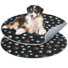 2 Pack 32" Round Whelping Pads for Dogs Washable Pee Pads for Dog Waterproof ...
