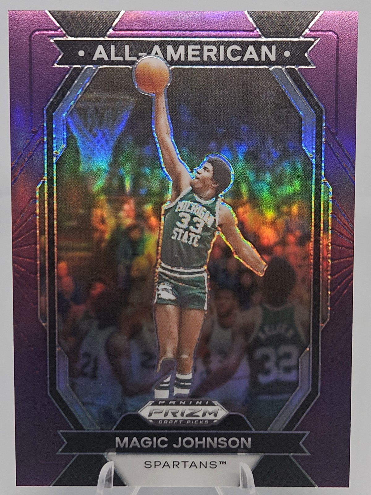 2024-25 Panini Prizm Draft Picks All-American Magic Johnson #28 Purple Prizm /75