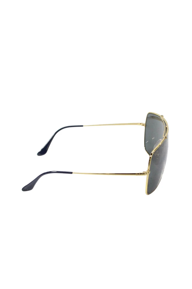 Óculos de sol Ray Ban feminino texturizado metal dourado forrado preto sistema operacional - Imagem 2 de 4