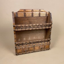 Wooden Wall Cabinet Spice Rack Small Drawers Rustic Kitchen Wall Dresser Cottage