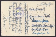 Feldpost 2. WK Postkarte 9.12.41 Kommando 1. Abteilung Marineschule 232