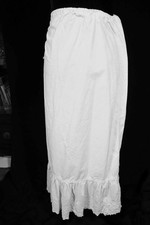 Antique Edwardian French Cotton Hand Embroidered Petticoat Size Large 40" Waist