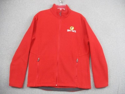 Port Authority Jacket Mens Large Red Fleece Full Zip Buc-ee's Logo Embroidered