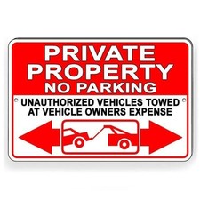 Private Property No Parking Violators Towed At Owners Expense Sign / Decal