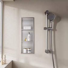 12 In. W X 36 In. H X 4 In. D Waterproof Recessed Shower Niche Storage Shelf in