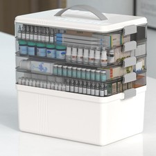 5-Tier Medicine Organizer with Handle, Portable Storage Cabinet Removable Tray