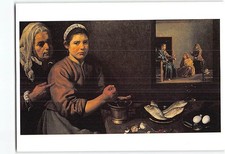 Postcard Kitchen Scene Christ Martha Mary House Diego Velazquez National Gallery