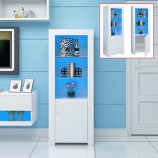 High Gloss Living Room Furniture LED Stand Tall Unit Cabinet Display Sideboard