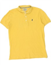 MARLBORO CLASSICS Mens Polo Shirt Medium Yellow Cotton AG01