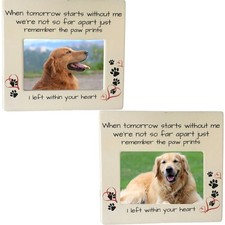 Pet Memorial Photo Frame - When Tomorrow Starts Without Me Sentiment - Set of...