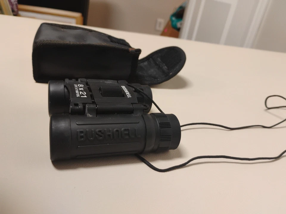 Vtg Bushnell 8×21 Power View Compact Binoculars W Case - Image 4 of 4