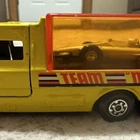 Vintage 1972 Matchbox Super Kings K-7 Racing Car Transporter and Formula 1 Car