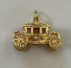 14k Royal Type Carriage, Coach Charm Pendant, 2.68 Grams, Movable Wheels - Nice! — photo 1