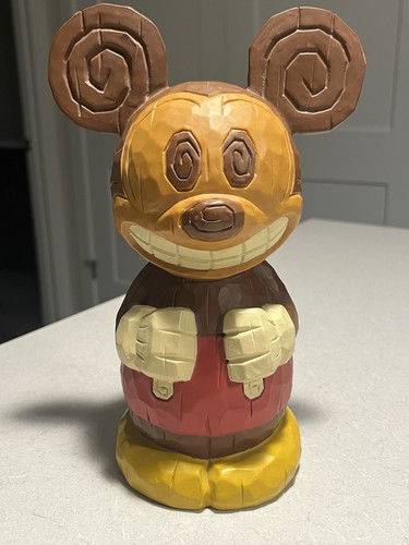 Disney Store Mickey Mouse Polynesian Totem Pole 9” Tiki PVC Coin Bank Vtg