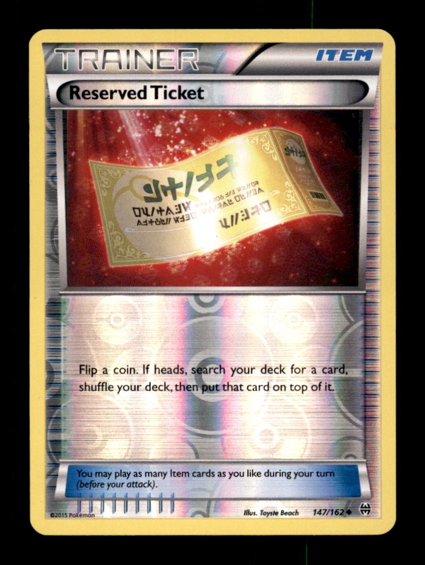 RESERVED TICKET 147/162 UC BREAKTHROUGH POKEMON REVERSE HOLO LP