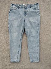 Ava Viv Jeans Womens 22 Light Wash High Rise Skinny Distressed Denim