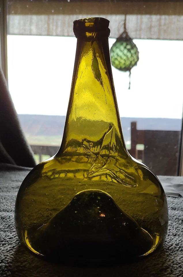 Botella de pezuña de caballo de cebolla holandesa 1740 ¡Bonita! Foto 2 de 4