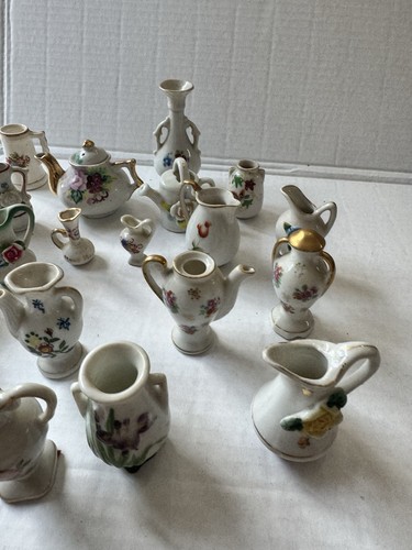 Vintage 21 Pc Miniature Occupied Japan Porcelain Tea Pcs Lot Hand Painted- Rare - Picture 8 of 17