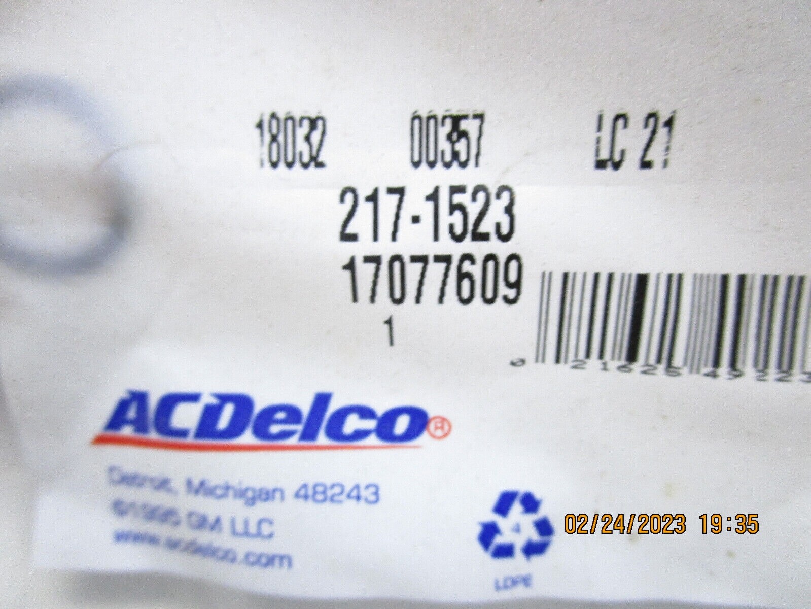 ACDelco Fuel Line Seal Ring 2171523 17077609 eBay