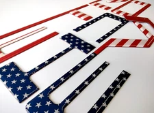 3D US FLAG DOMED RAISED TAILGATE LETTERS FOR SILVERADO 2019-2026 US MADE