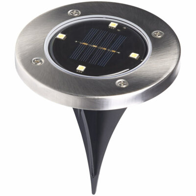 Lunartec Solar Bodenleuchten 2er-Set – Warmweiß, IP44, Mit Erdspieß & 8 LEDs Pro Leuchte