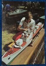 51495 AK DDR GST Model Athlete With Model Of A Soviet Warship