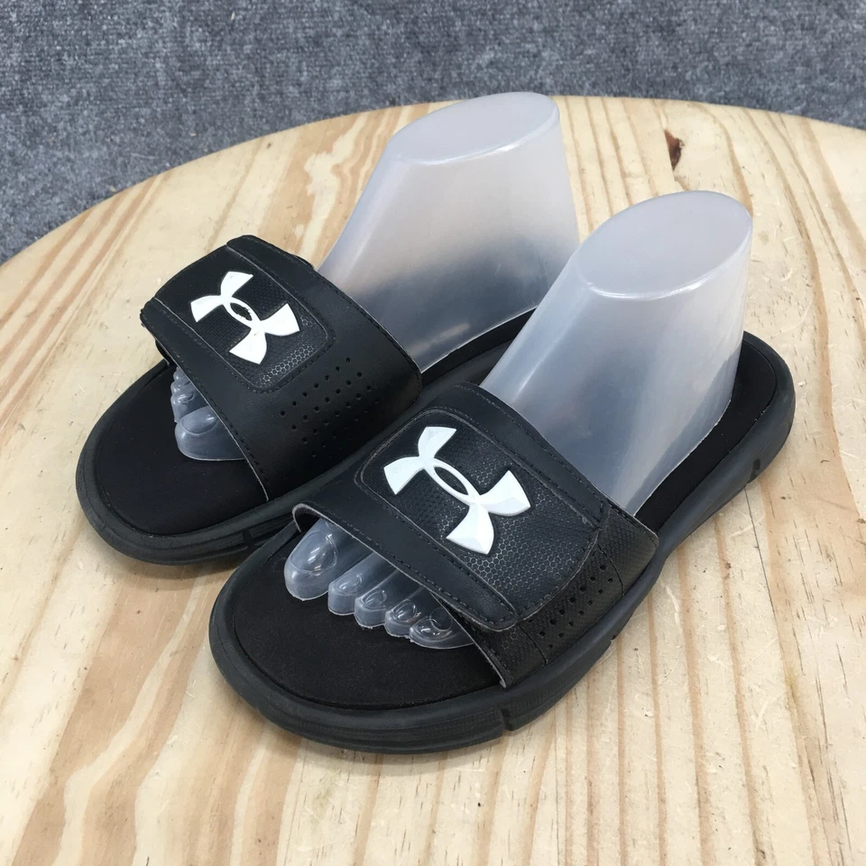 Sandalias Under Armour Juveniles 3 Ignite V Slides Negras Puntera Abierta Sin Cordones 1287320-001 Foto 3 de 4