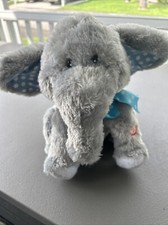 Cuddle Barn 9" Elliot Elephant Musical Animated Plush Stuffed Animal Gray Blue