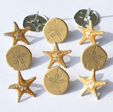 SEA SHORE   SCRAPBOOKING DECORATIVE BRADS EYELET OUTLET 8 PCS, 2 DESIGNS