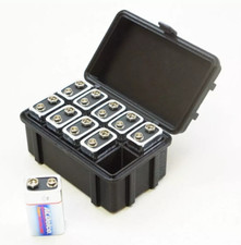 9 Volt Battery Storage Box Container holds 10 Batteries 9V Case Locking HD