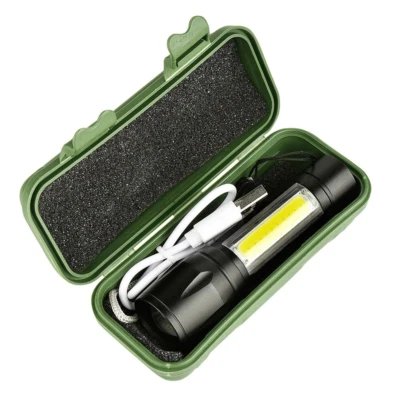 Rechargeable XPE COB Torch USB Flashlight Camping Home Hiking Lamp Waterproof