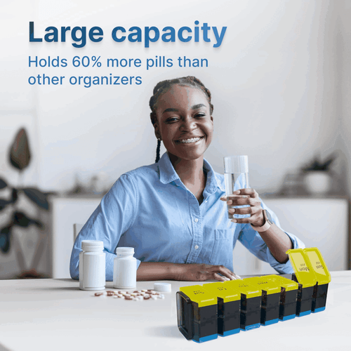 Extra Large Weekly Pill Organizer 2 Times a Day Xl Pill Case Am Pm Big Pill - Picture 2 of 6