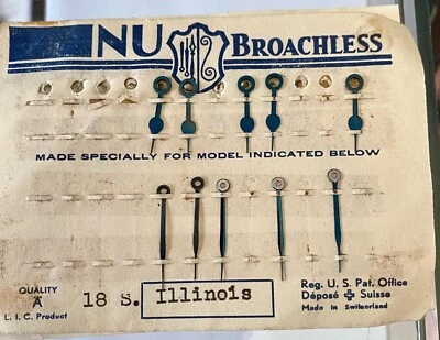 ILLINOIS BOLD 18 Größe Railroad Minuten- und Stundenzeiger Original OEM Neu 1905 - Bild 1 von 2
