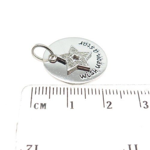 HAN 925 Sterling Silver Real Round-Cut Diamond "Wish Upon A Star" Pendant - Afbeelding 3 van 7