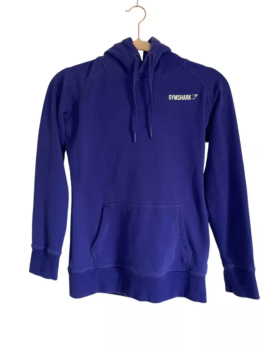 Gymshark Purple Blue Logo Hoodie Spellout Drawstring Sweatshirt Gym Top  Size XS