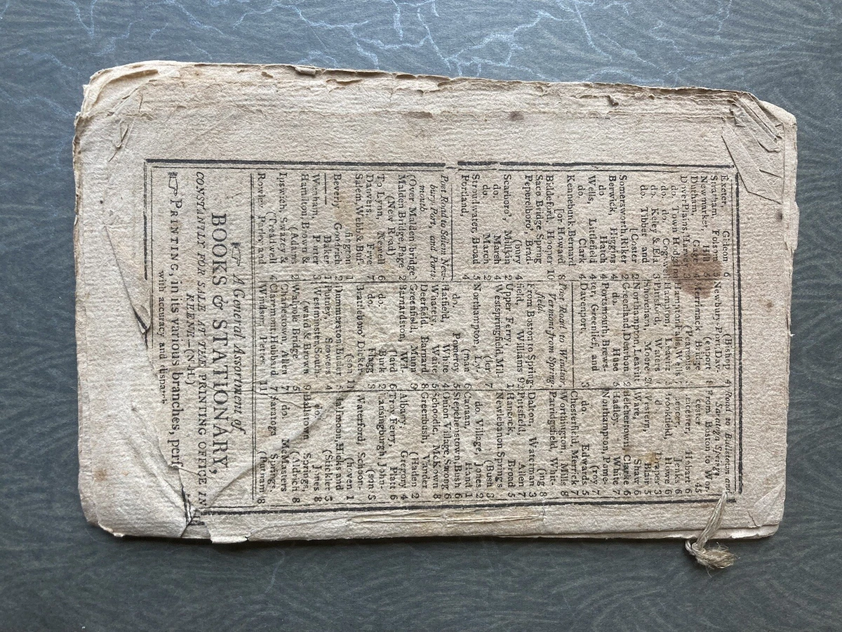 1805! New England Almanac Early American Life Calendar Farming Court  Advertising | eBay