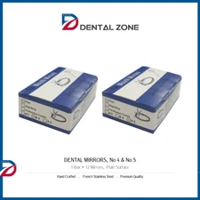 DENTAL MOUTH PLAIN MIRRORS SIZE # 4 & 5 PACK OF 12 PIECES *CE*