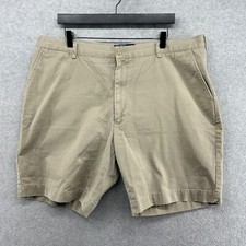 Polo Ralph Lauren Shorts Mens Size 42 Beige Flat Front Chino Golf Canvas Cotton
