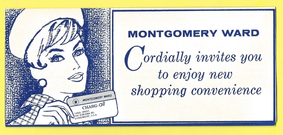 c. 1969 MONTGOMERY WARD Charga-All Card & Original Sleeve - Department Store - Image 2 of 4