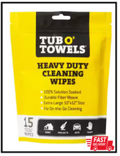 Tub O' Towels Heavy-Duty Cleaning Wipes, Individually Wrapped, 15-Pack Pouch