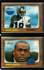 Oakland Raiders 2005 NFL Topps Heritage #30 Randy Moss and #221 Jerry Porter