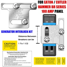 New Generator Interlock Kit For Eaton / Cutler Hammer BR Series 100 Amp Panel