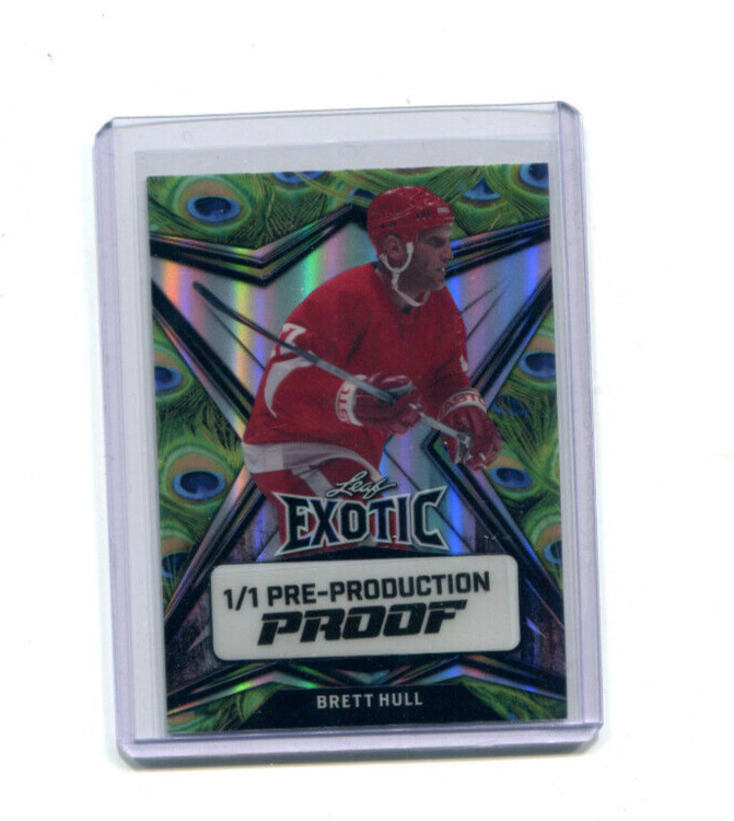 2022 Leaf Exotic Hockey Peacock Prismatic Proof Brett Hull 1/1